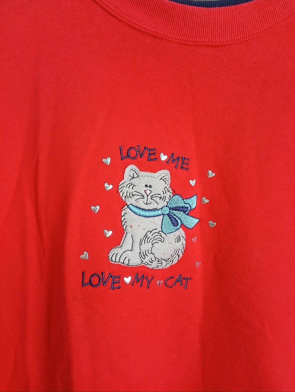 M &C Sportswear Vintage Sweatshirt Cats Size 3X Red